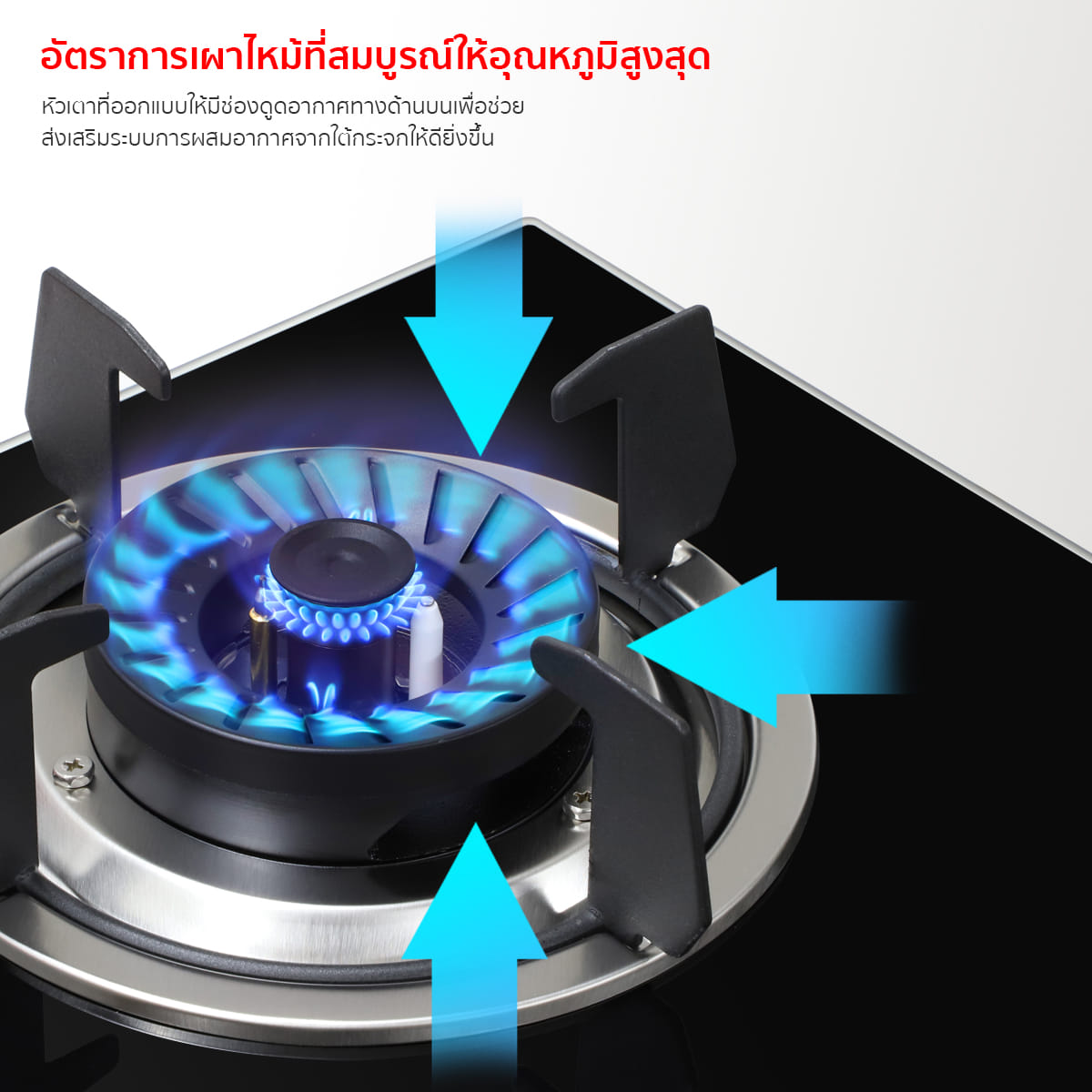 เตาแก๊สแบบฝัง 2 หัว EVE FURY 2B ขนาด 72 ซม. สีดำ